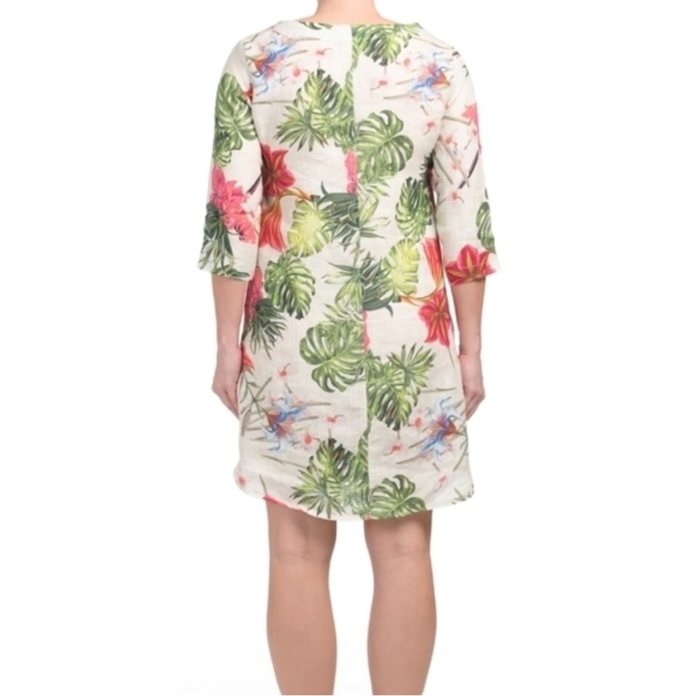 Allegra Masetti tropical print round neck midi dress L - Picture 9 of 9
